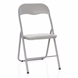 Chaise pliante - hjh OFFICE - TUDELA BASIC - Gris - Polychlorure de vinyle (PVC)