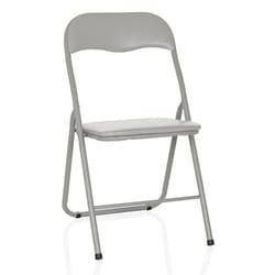 Chaise pliante - hjh OFFICE - TUDELA BASIC - Gris - Polychlorure de vinyle (PVC)