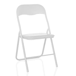 Chaise pliante - hjh OFFICE - TUDELA BASIC - Blanc - Polychlorure de vinyle (PVC)