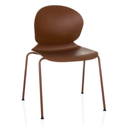 Chaise à quatre pieds - hjh OFFICE - T36 VI - Marron rouge - Plastique