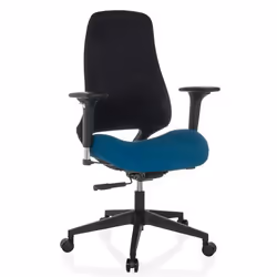 Siège de bureau de qualité professionnelle - hjh OFFICE - HENFIELD B - Bleu Foncé - Tissu