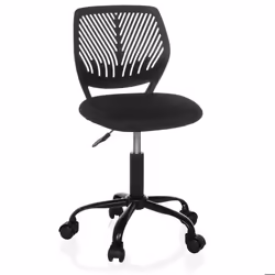 Chaise pivotante pour des enfants - hjh OFFICE - KID QB - Noir - Plastique Tissu