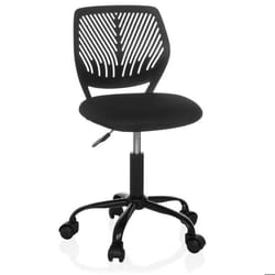 Chaise pivotante pour des enfants - hjh OFFICE - KID QB - Noir - Plastique Tissu