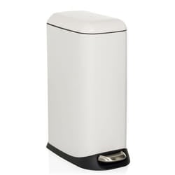 Poubelle - hjh OFFICE - CLEAN SLIM - Blanc - Acier
