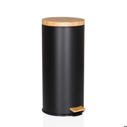 Poubelle - hjh OFFICE - CLEAN BAMBOO - Noir mat - Métal