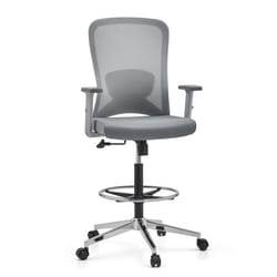 Chaise de comptoir - hjh OFFICE - Top Work 44 W - Gris - Tissu / Tissu maille