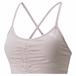 PUMA - Brassière de sport Studio - spécial Yoga bretelles fines et croisées - beige - femme
