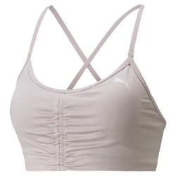 PUMA - Brassière de sport Studio - spécial Yoga bretelles fines et croisées - beige - femme