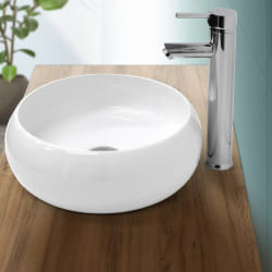 ECD Germany Vasque ronde en céramique Ø350 mm - Blanc