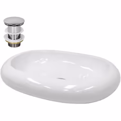 Livraison: 1 x Lavabo en céramique environ 630 x 420 x 120 mm 1 x Kit de vidage pour lavabo sans trop-plein Les mitigeurs mon ...
