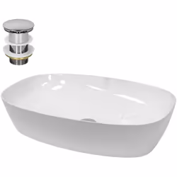 Livraison: 1 x Lavabo en céramique environ 605 x 380 x 140 mm 1 x Kit de vidage pour lavabo sans trop-plein Les mitigeurs mon ...