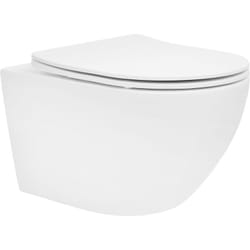 Ecd Germany - wc Suspendu sans Rebord 52cm, en Céramique, Blanc Mat, Abattant Amovible en Plastique Softclose, Fermeture en Douceur, Chasse d'Eau