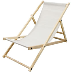 Ecd Germany - Chaise Longue Pliante Chilienne en Bois de Pin, Beige, Dossier Réglable, 3 Positions de Couchage, jusqu'à 120kg, Bain de Soleil en
