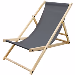 Livraison: 1x chaise longue Données techniques : Matériau du cadre : bois de pin Matériau du plan de couchage : Tissu en poly ...