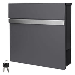 Ecd Germany Boîte Aux Lettres Murale - 37x11x36,5 Cm - Avec Compartiment À Journaux Et 2 Clés - En Acier Inoxydable - Anthracite / Grau - Matériel De Montage Et Clés Inclus - Design Moderne