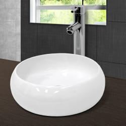 ECD Germany Lavabo Rond Ø 400 mm - Céramique Blanc
