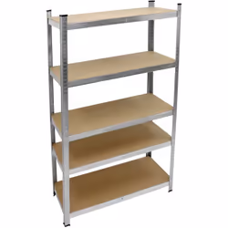 Livraison: 1x Étagère sans vis composée de: 5x étagère en MDF 20x frame (long/short) 5x entretoise 8x profil L 4x rail de con ...