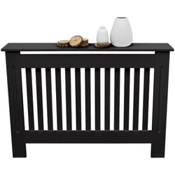 Ecd Germany - Cache-Radiateur Chauffage Moderne - 112x19x82cm - Noir Étagère en Bois mdf Housse Décorative Robuste Maison de Campagne Murale Meuble
