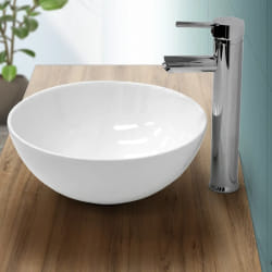 ECD Germany lavabo céramique - Ø 32 x 13,5 cm - Blanc