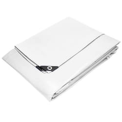 ECD Germany Bâche de Protection Imperméable à lEau avec Oeillets - 8x10m 80m² 180g/m² - Polyéthylène PE Blanc