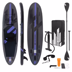 ECD Germany Stand Up Paddle Board Gonflable avec Siège de Kayak  305x78x15 cm  jusquà 120 kg  PVC  Noir  Pompe à Air Pagaie