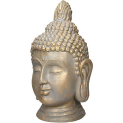 Ecd Germany - Statue Tête de Bouddha 74,5 cm, en Polyrésine, Aspect Bronze, Décoration pour Intérieur et Extérieur pour Salle Yoga, Reiki, Feng-Shui,
