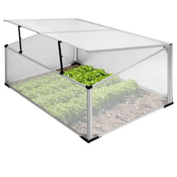 ECD Germany Mini Serre de Jardin sans Fond à 2 Trappes 100x60x40 cm en Polycarbonate Transparent Châssis de Couche