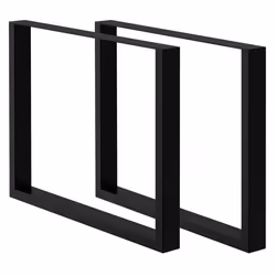 ECD Germany Set 2 Pieds de Table - 90 x 72 cm - Rectangulaire - Noir - en Acier Revêtu de Poudre - Pied de Meuble Banc