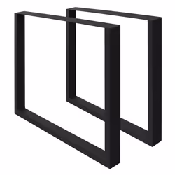 ECD Germany Set 2 Pieds de Table - 70 x 72 cm - Rectangulaire - Noir - en Acier Revêtu de Poudre - Pied de Meuble Banc
