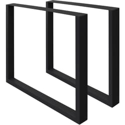 Set de 2 Pieds de Table - 60 x 72 cm - Rectangulaire - Noir - en Acier Revêtu de Poudre - Pied de Meuble Banc - Support Profil Carré - Design