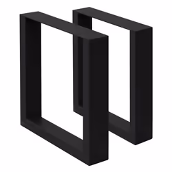 ECD Germany Set 2 Pieds de Table - 30 x 43 cm - Rectangulaire - Noir - en Acier Revêtu de Poudre - Pied de Meuble Banc