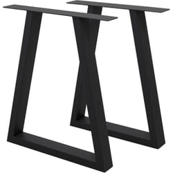 Set 2 Pieds de Table - 60 x 72 cm - Trapèze - Noir - en Acier Revêtu de Poudre - Pied de Meuble Banc - Support Profil Trapèze - Design Industriel