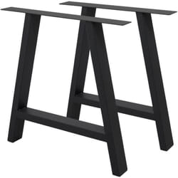 Set 2 Pieds de Table - 70 x 72 cm - A-Form - Noir - en Acier Revêtu de Poudre - Pied de Meuble Banc - Support Profil a Form - Design Industriel