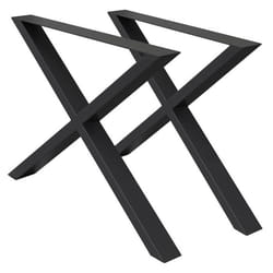ECD Germany Set 2 Pieds de Table - 60 x 72 cm - Forme X - Noir - Acier Revêtu de Poudre - Pied de Meuble - Support Profil X Forme