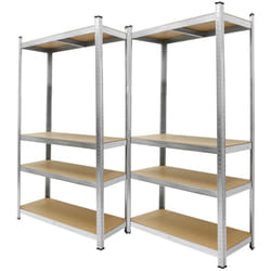 Ecd Germany - 2x Étagère de Rangement - 160x80x40 cm - Charge jusqu'à 320kg - en Métal Galvanisé - 4 Panneaux mdf Réglables en Hauteur - Étagère de