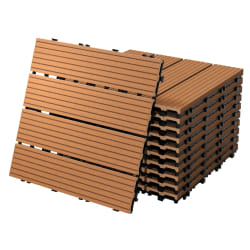 ECD Germany WPC Carreaux 30x30 cm - Marron Clair