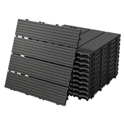 ECD Germany Lot de Dalles de Terrasse WPC 30x30 cm - Anthracite