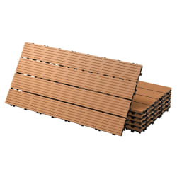 ECD Germany WPC Carreaux de Sol 60x30 cm - Marron Clair
