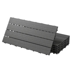 ECD Germany WPC Carreaux de Terrasse 60x30 cm - Anthracite