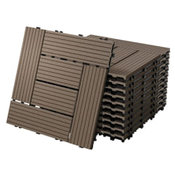 ECD Germany WPC Carreaux 30x30 cm - Marron Foncé