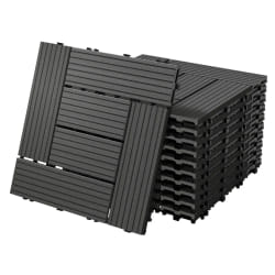 ECD Germany WPC Carreaux de Terrasse 30x30 cm - Anthracite