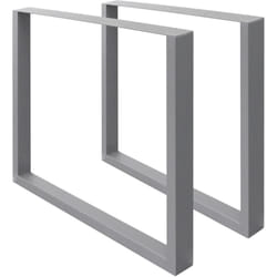 Set 2 Pieds de Table - 70 x 72 cm - Rectangulaire - Gris - Acier Thermolaqué - Pied de Meuble Banc - Support Profil Carré - Design Industriel - Table