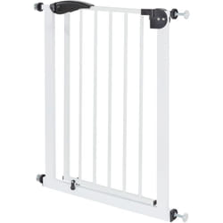 Ecd Germany - Barrière de Sécurité pour Enfants, Chiens, Largeur 70-75 cm, sans Perçage, Blanc, Pivotant des Deux Côtés, Fermeture Automatique,