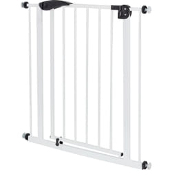 Ecd Germany - Barrière de Sécurité pour Enfants, Chiens, Largeur 75-85 cm, sans Perçage, Blanc, Pivotant des Deux Côtés, Fermeture Automatique,