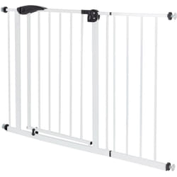 Protection de porte pour enfants, chiens et chats, 105-115cm avec extension de 30cm, sans perçage, blanc, double face, fermeture automatique,