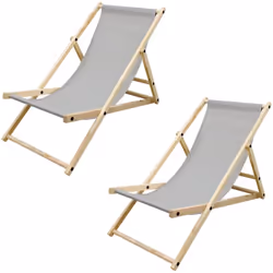Livraison: 2x Chaise longue Information technique: Matériau du cadre: bois de pin Matériau de la surface couchée: tissu oxfor ...