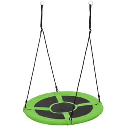 Ecd Germany - Balançoire Nid d'Oiseau Rond ø 100 cm, Vert, Charge Maximal 150 kg, Réglable en Hauteur, Assiette Siège à Bascule pour Enfants et