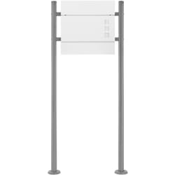 Ecd Germany - Boîte aux Lettres sur Pied, Blanc, 37x11x36,5 cm, en Acier Inoxydable, Moderne, Mailbox Postale avec Compartiment à Journaux, 2 Clés,