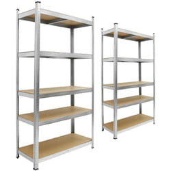 Ecd Germany - Lot 2x Étagère de Rangement - 170x70x30 cm - Charge jusqu'à 350 kg - en Métal Galvanisé - 5 Panneaux mdf Réglables en Hauteur - Étagère