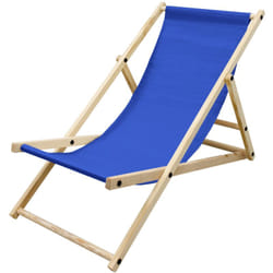 Ecd Germany - Chaise Longue Pliante Chilienne en Bois de Pin, Bleu Foncé, Dossier Réglable, 3 Positions de Couchage, jusqu'à 120kg, Bain de Soleil en